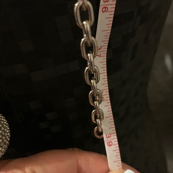 NEW-Silver chain  belt with leather pouch - Picture 4 of 9